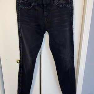 Current/Elliott vintage Black Studded Skinny Jeans
